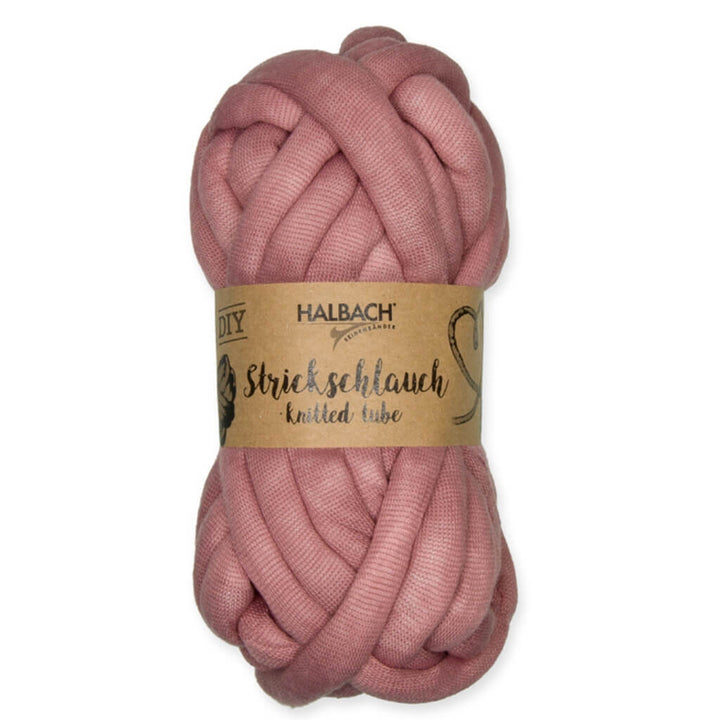 Halbach Strickschlauch gefüllt mit PES-Bauschgarn, Farbe pale berry – Acryl und Polyester bei Lieblingsgarn
