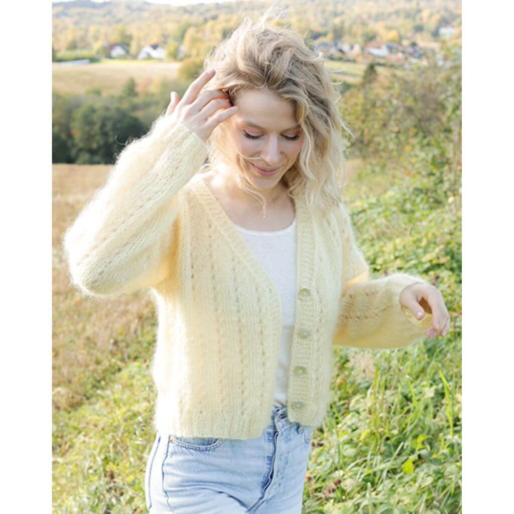 Drops Design Pattern Damen Jacke Sunshine Trail Cardigan Strickset - Drops (PDF) bei bei bei bei Lieblingsgarn