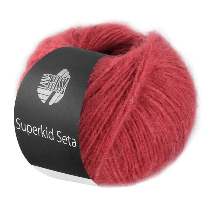 Lana Grossa Superkid Seta - 25 g, Farbe 9 Himbeer – Mohair und Seide bei Lieblingsgarn