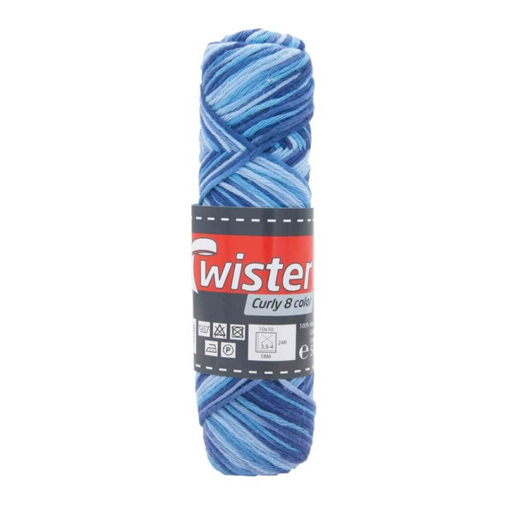 Twister Curly 8F Color 50g, Farbe 102 Blau/Marine – Baumwolle bei Lieblingsgarn