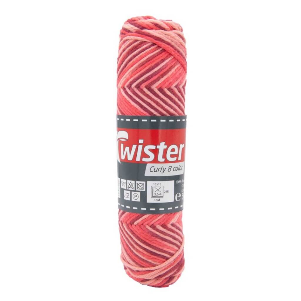 Twister Curly 8F Color 50g, Farbe 103 Orange/Rot – Baumwolle bei Lieblingsgarn