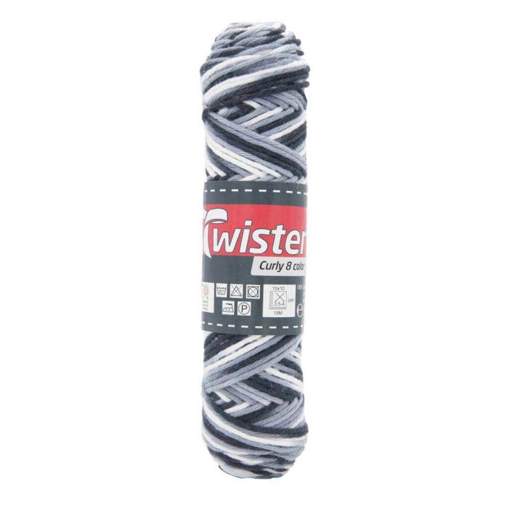 Twister Curly 8F Color 50g, Farbe 104 Silber/Grau – Baumwolle bei Lieblingsgarn