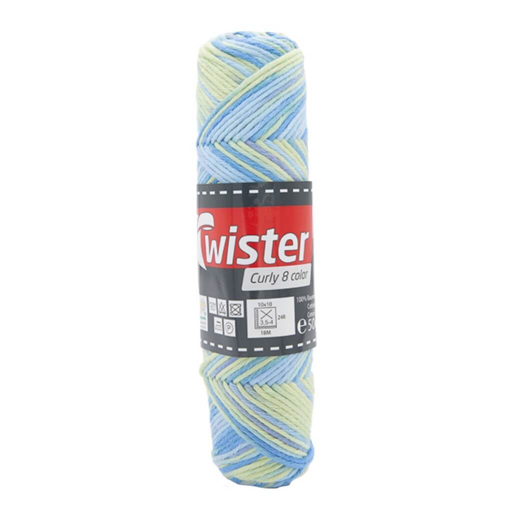 Twister Curly 8F Color 50g, Farbe 112 Blau/grün/Türkis – Baumwolle bei Lieblingsgarn