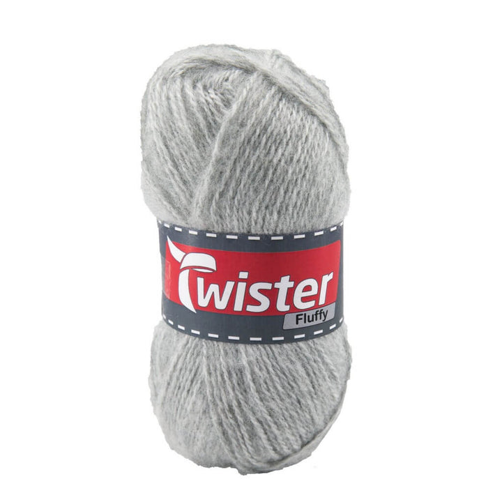 Twister Fluffy 50g - flauschige Wolle, Farbe 16 Hellgrau – Acryl bei Lieblingsgarn