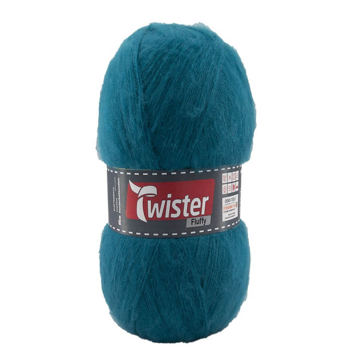 Twister Fluffy 50g - flauschige Wolle, Farbe 65 Petrol – Acryl bei Lieblingsgarn