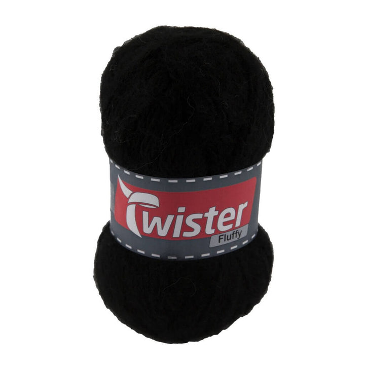 Twister Fluffy 50g - flauschige Wolle, Farbe 90 Schwarz – Acryl bei Lieblingsgarn