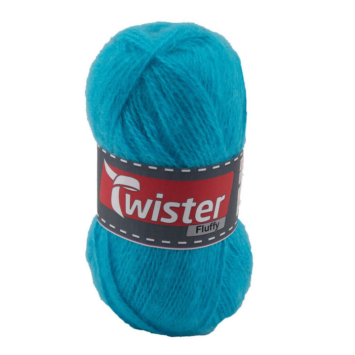 Twister Fluffy 50g - flauschige Wolle, Farbe 62 Türkis – Acryl bei Lieblingsgarn
