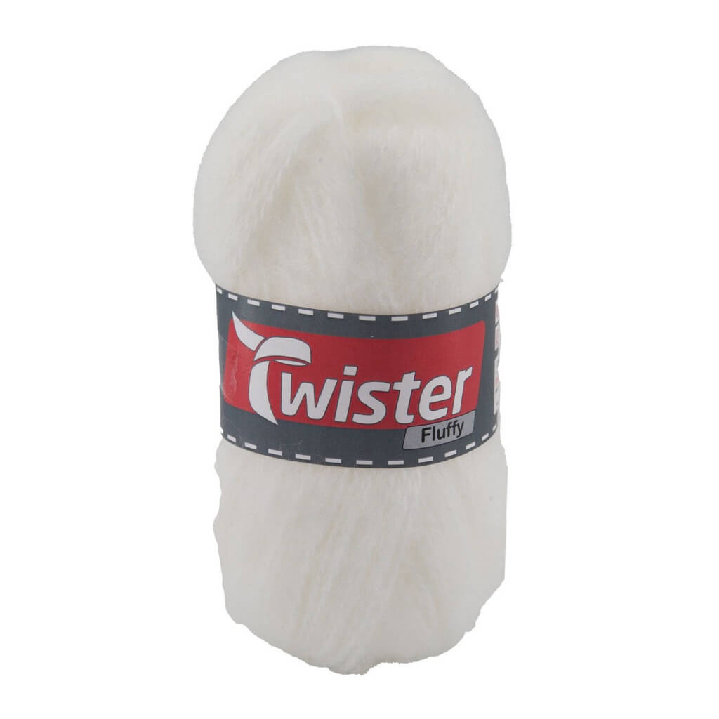 Twister Fluffy 50g - flauschige Wolle, Farbe 10 Weiss – Acryl bei Lieblingsgarn