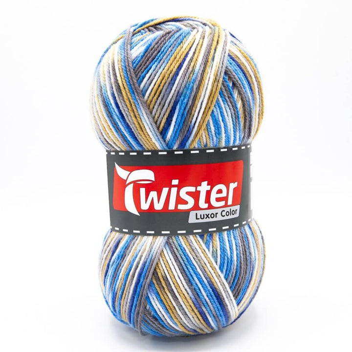 Twister Luxor 150g, Farbe 01 Weiß/Blau/Beige/Jeans – Polyacryl bei Lieblingsgarn