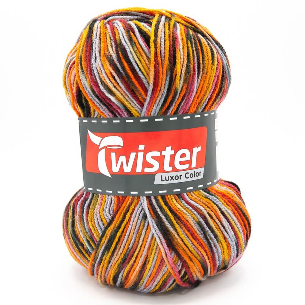 Twister Luxor 150g, Farbe 05 Rot/Orange/Grau – Polyacryl bei Lieblingsgarn