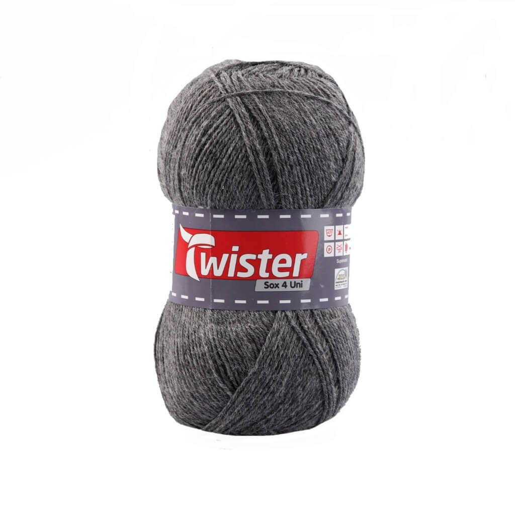 Twister Sox 100g Uni - Sockenwolle, Farbe 14 Mittelgrau – Polyamid und Schurwolle bei Lieblingsgarn