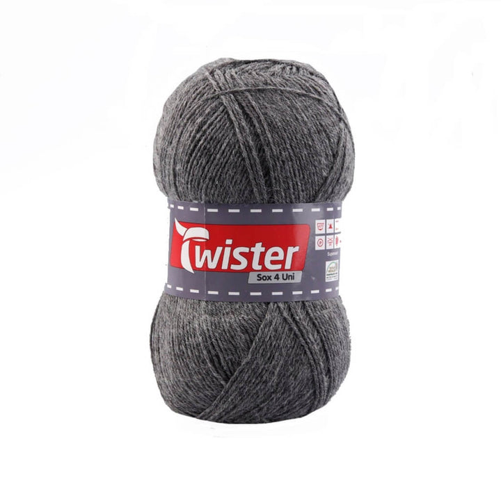 Twister Sox 100g Uni - Sockenwolle, Farbe 14 Mittelgrau – Polyamid und Schurwolle bei Lieblingsgarn