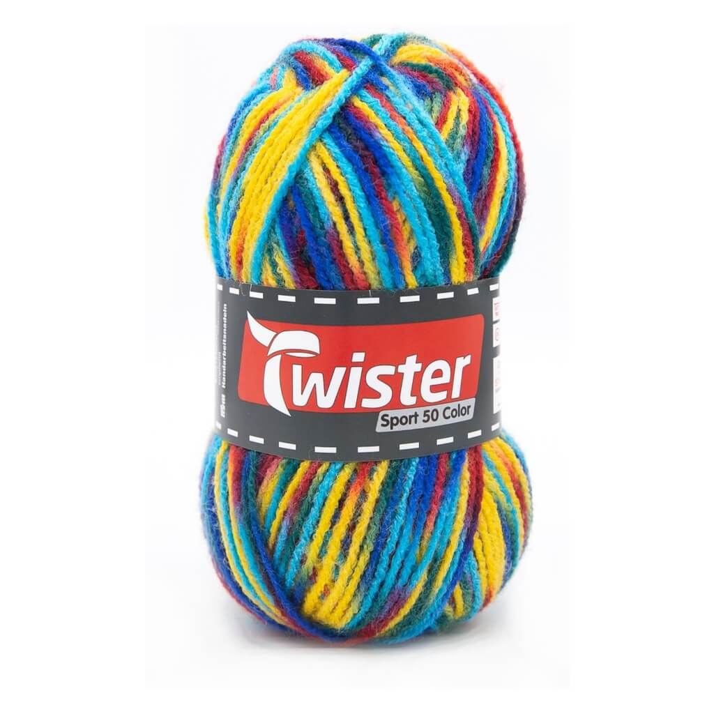Twister Sport 50 Color, Farbe 02 Rot/Blau/Gelb – Polyacryl bei Lieblingsgarn