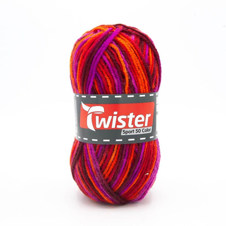 Twister Sport 50 Color, Farbe 09 Pink/Rot – Polyacryl bei Lieblingsgarn