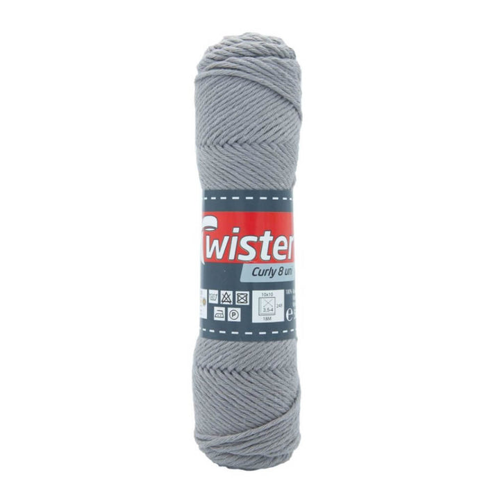 Twister Curly 8 50g - Topflappengarn, Farbe 18 Mausgrau – Baumwolle bei Lieblingsgarn