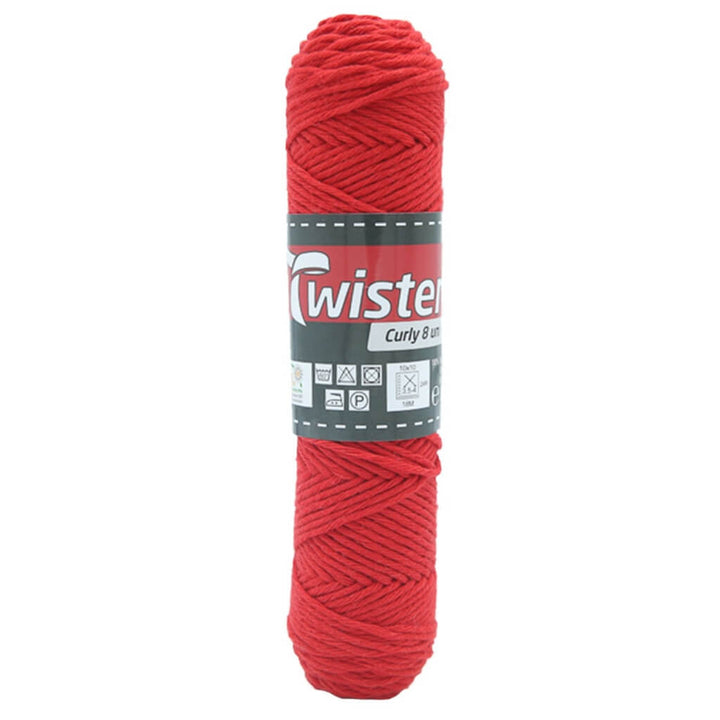 Twister Curly 8 50g - Topflappengarn, Farbe 35 Rot – Baumwolle bei Lieblingsgarn
