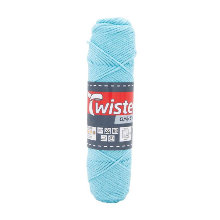 Twister Curly 8 50g - Topflappengarn, Farbe 61 Hell Tuerkis – Baumwolle bei Lieblingsgarn