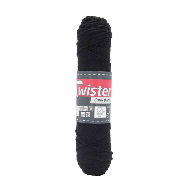 Twister Curly 8 50g - Topflappengarn, Farbe 90 Schwarz – Baumwolle bei Lieblingsgarn