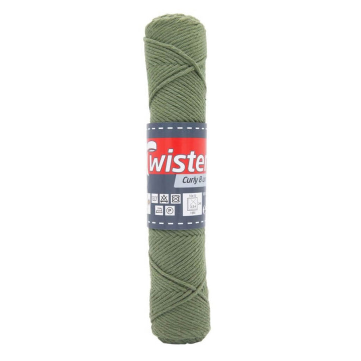 Twister Curly 8 50g - Topflappengarn, Farbe 73 Oliv – Baumwolle bei Lieblingsgarn