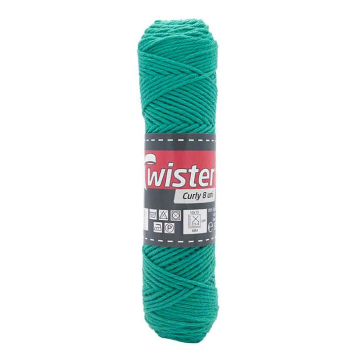 Twister Curly 8 50g - Topflappengarn, Farbe 75 Grün – Baumwolle bei Lieblingsgarn