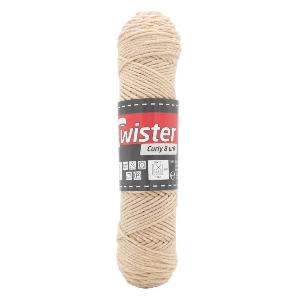 Twister Curly 8 50g - Topflappengarn, Farbe 82 Kamel – Baumwolle bei Lieblingsgarn