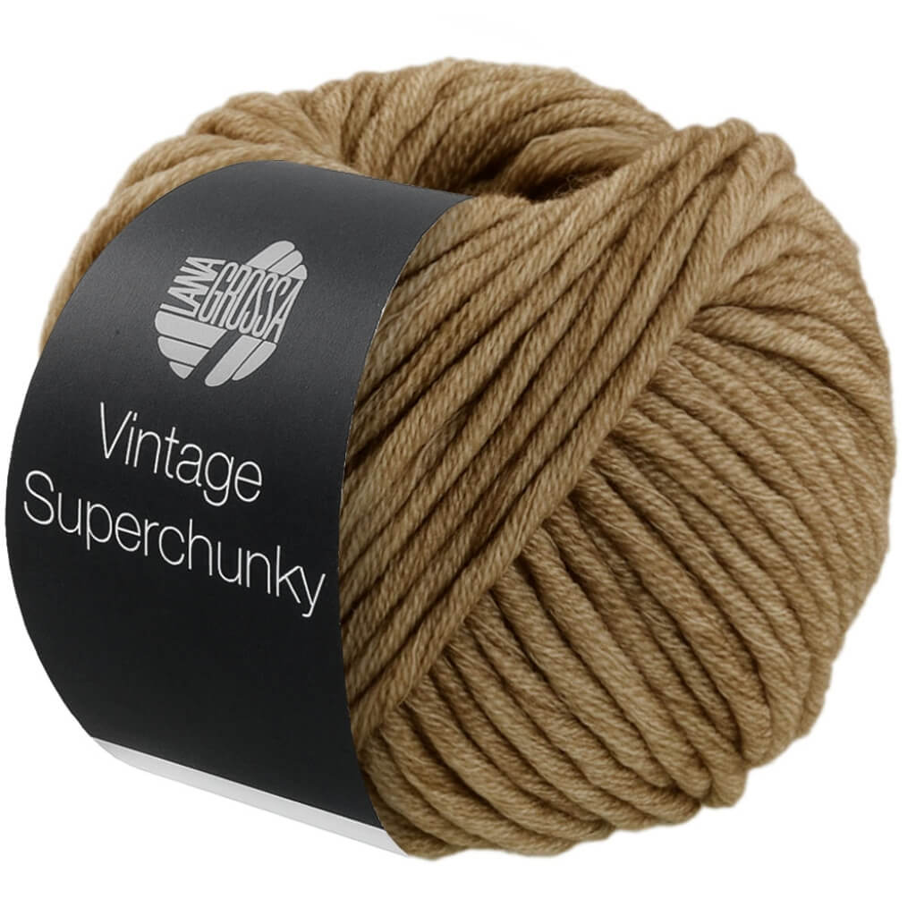 Lana Grossa Vintage Superchunky, Farbe 508 Khakibeige – Merino und Schurwolle bei Lieblingsgarn