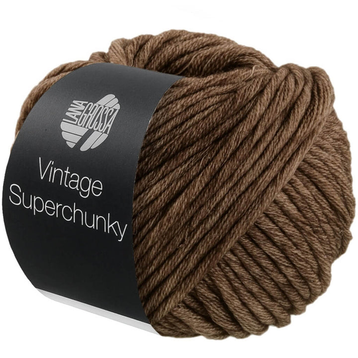 Lana Grossa Vintage Superchunky, Farbe 510 Dunkelbraun – Merino und Schurwolle bei Lieblingsgarn