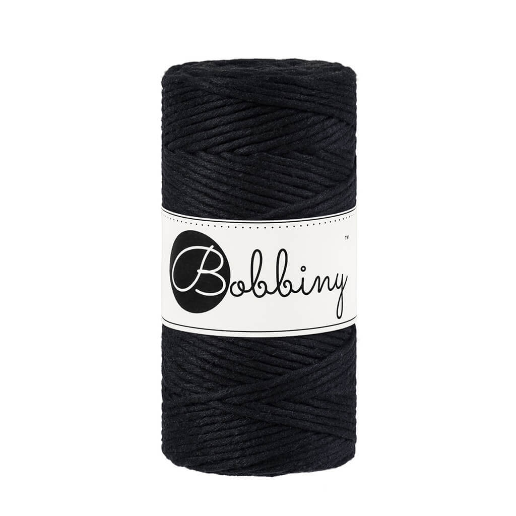 Bobbiny Makramee Garn 3mm, Farbe Black – Baumwolle bei Lieblingsgarn