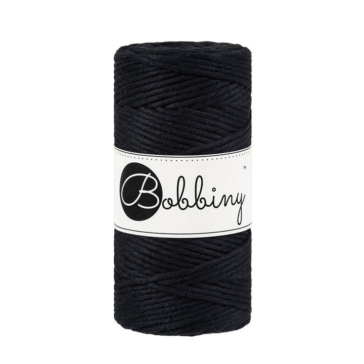 Bobbiny Makramee Garn 3mm, Farbe Black – Baumwolle bei Lieblingsgarn