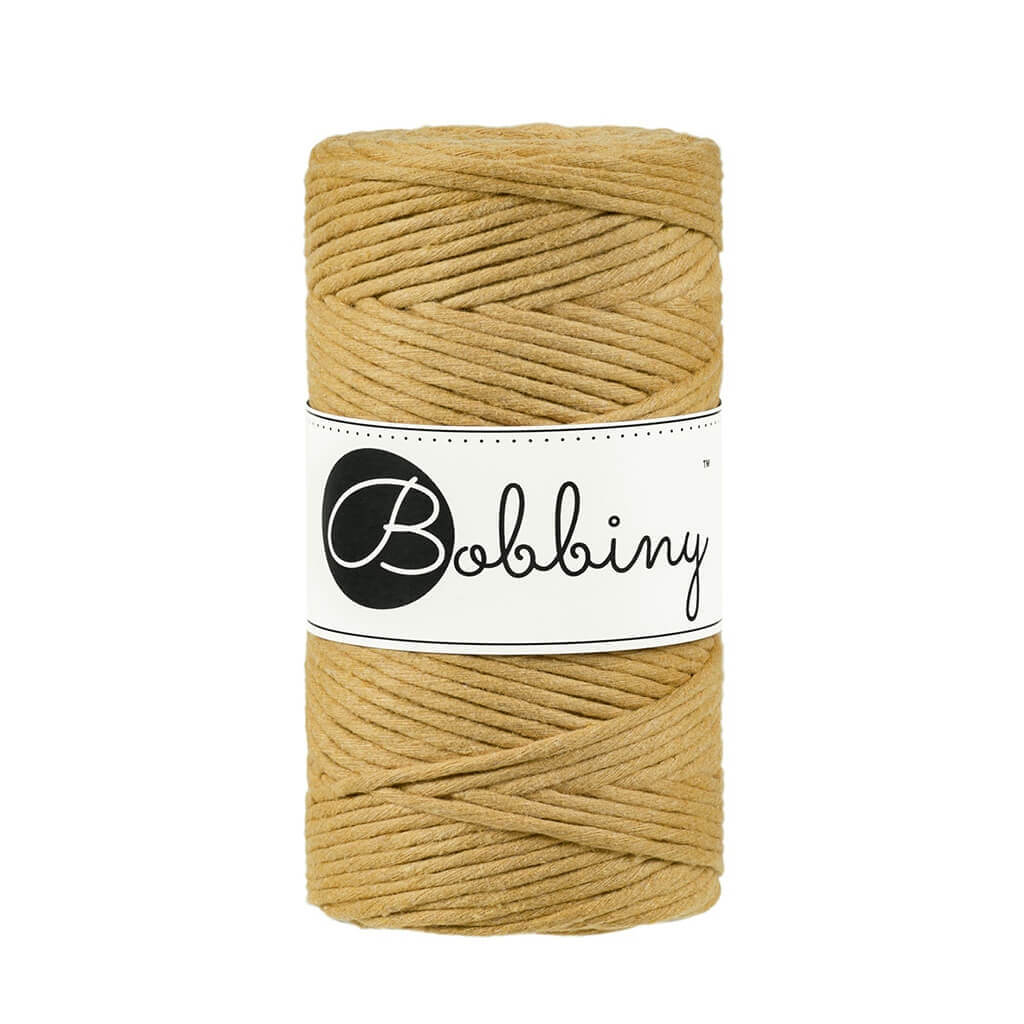 Bobbiny Makramee Garn 3mm, Farbe Mustard – Baumwolle bei Lieblingsgarn