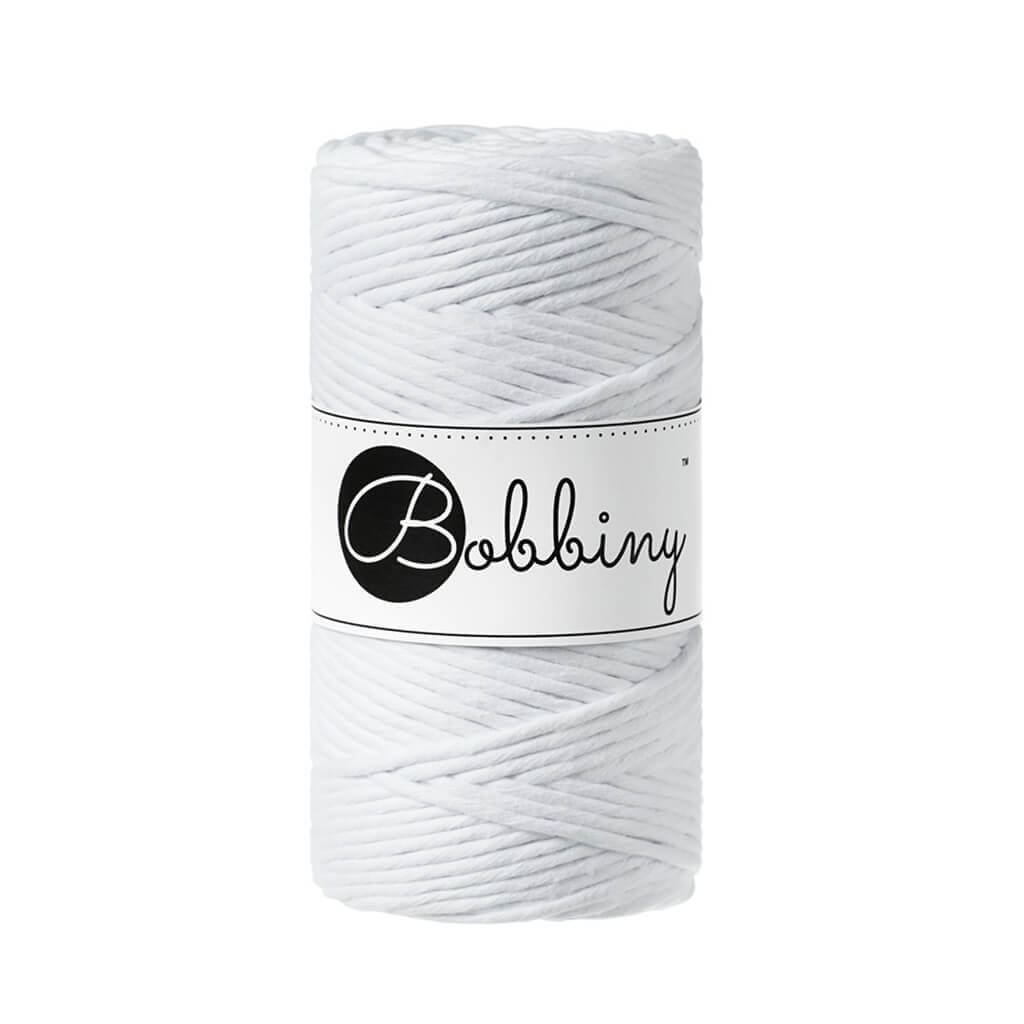 Bobbiny Makramee Garn 3mm, Farbe White – Baumwolle bei Lieblingsgarn