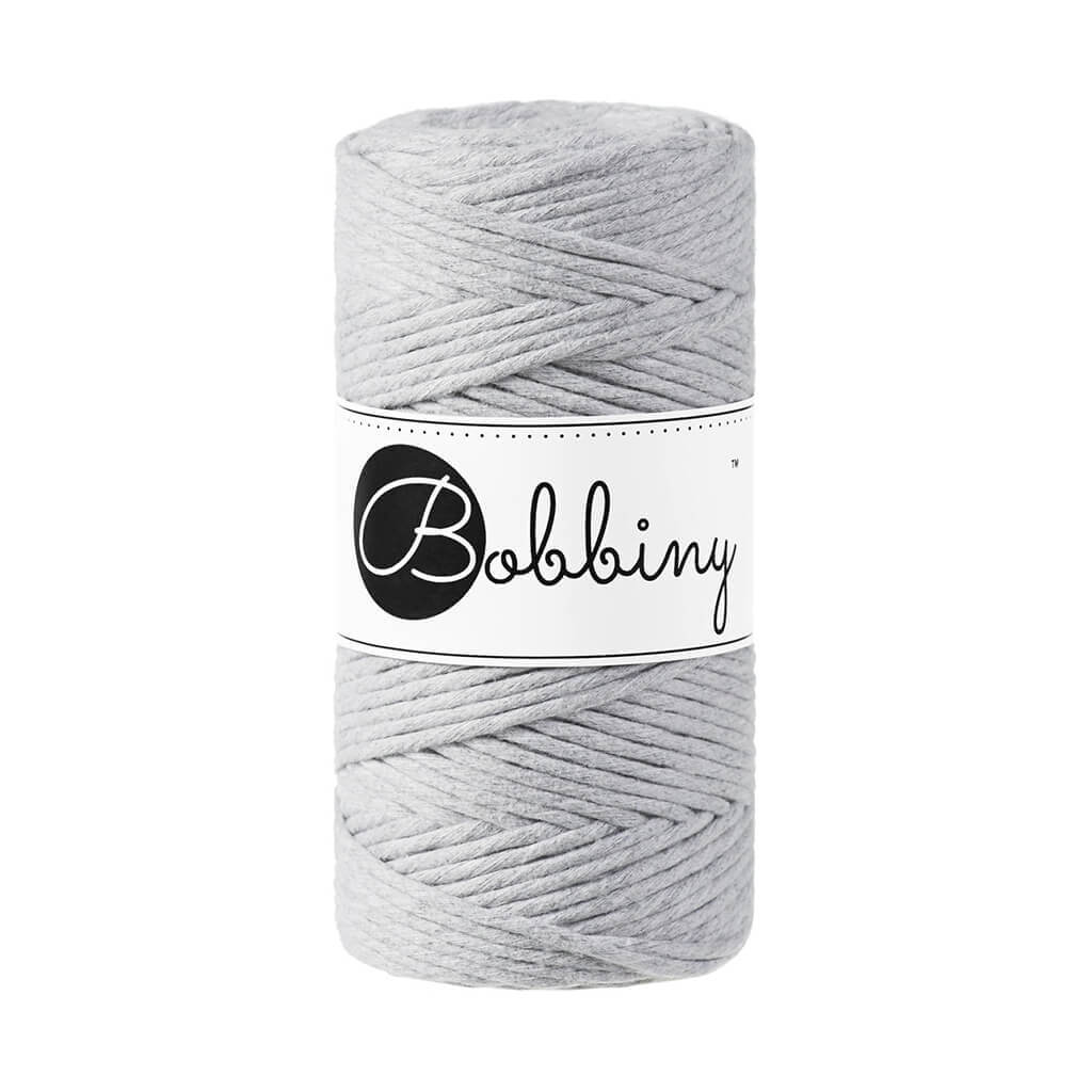 Bobbiny Makramee Garn 3mm, Farbe Light Grey – Baumwolle bei Lieblingsgarn