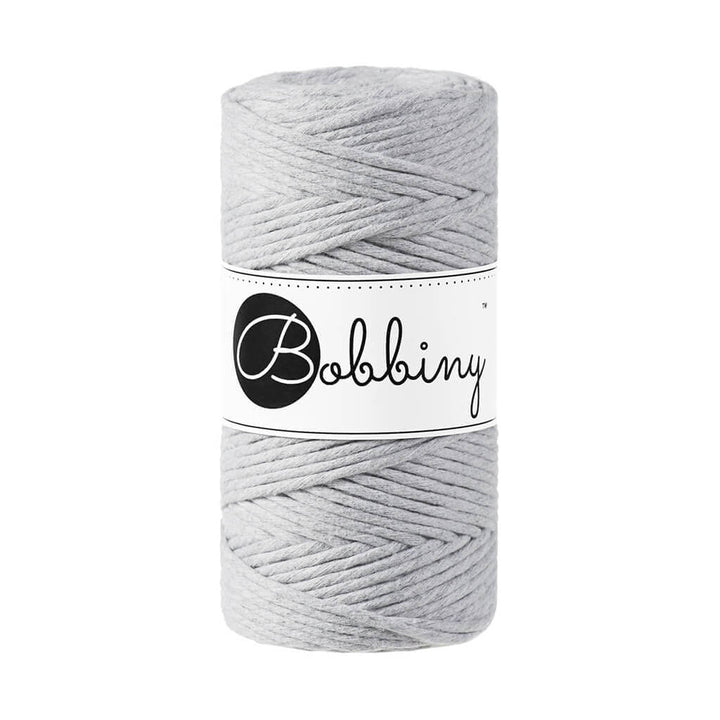 Bobbiny Makramee Garn 3mm, Farbe Light Grey – Baumwolle bei Lieblingsgarn