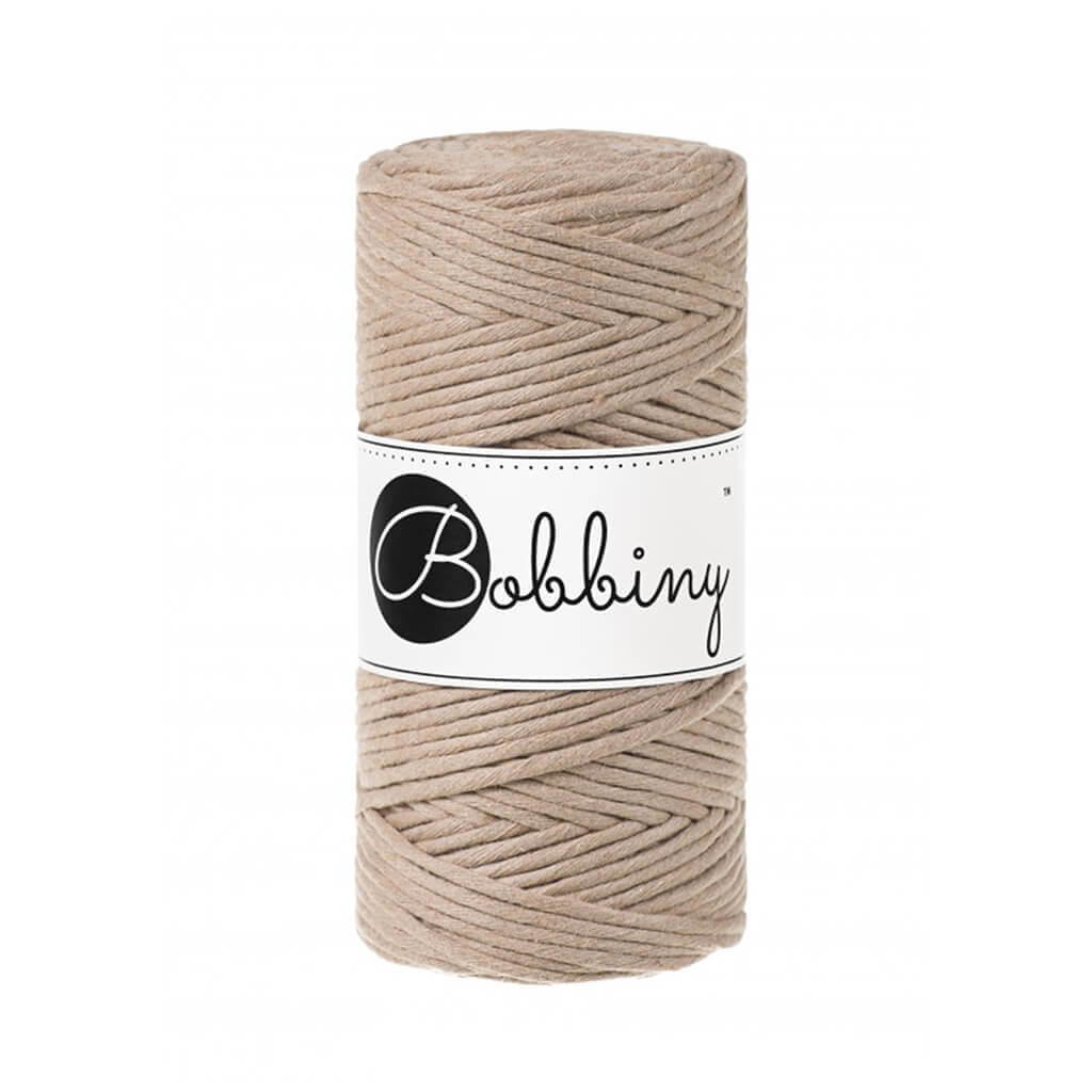Bobbiny Makramee Garn 3mm, Farbe Sand – Baumwolle bei Lieblingsgarn