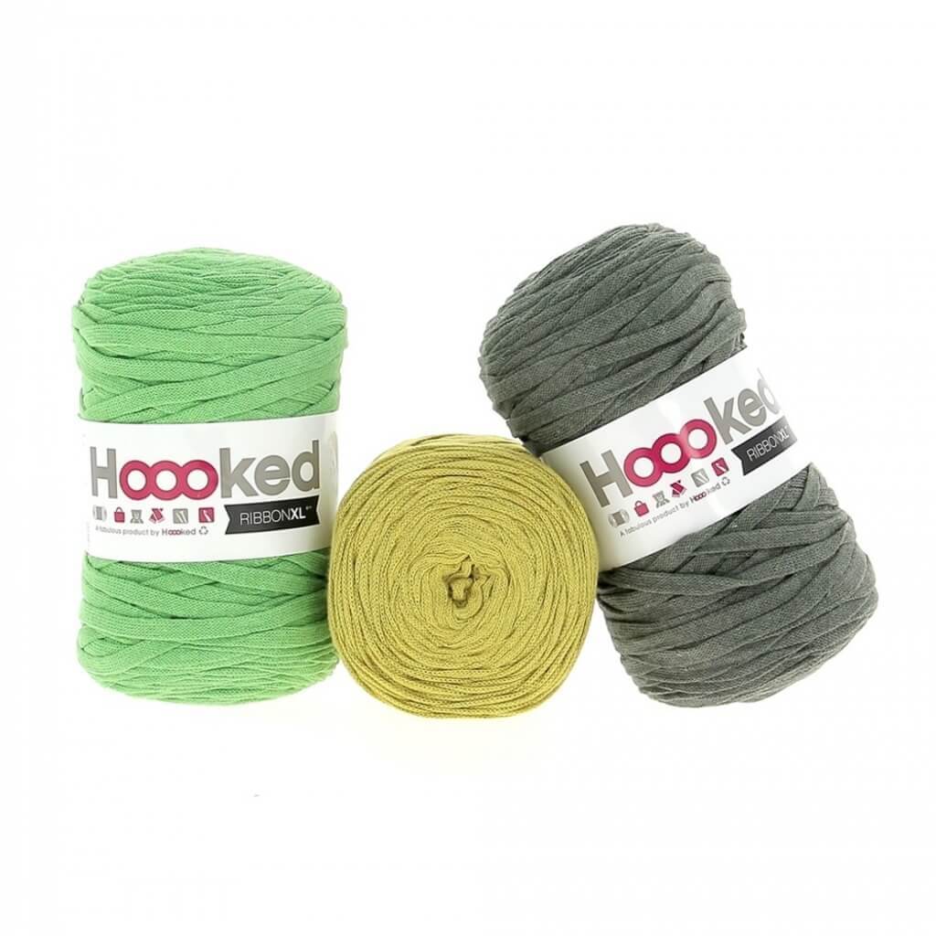 Hoooked Set aus 3 Rollen RibbonXL, Farbe Herborium Green – Baumwolle bei Lieblingsgarn