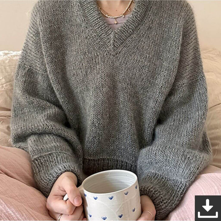 wemadewardrobe Maja Sweater V-Neck Strickanleitung - wemadewardrobe (PDF) bei bei bei bei Lieblingsgarn