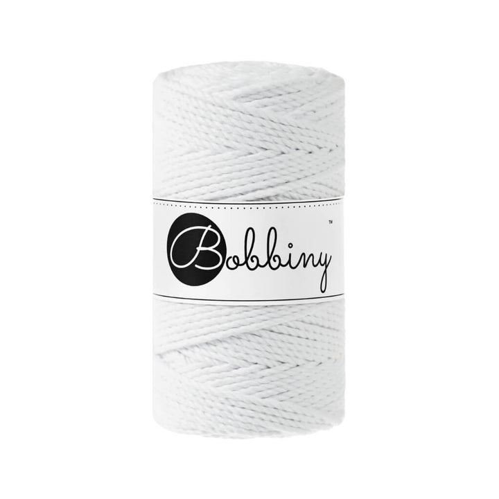 Bobbiny Makramee Garn 3mm gedreht, Farbe White – Baumwolle bei Lieblingsgarn
