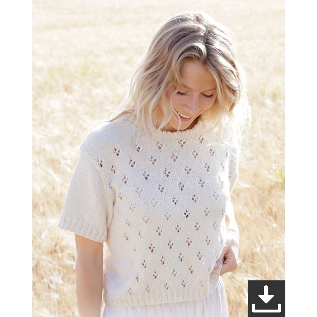 Drops Design Pattern Damen Top White Spring Strickset - Drops (PDF) bei bei bei bei bei bei bei Lieblingsgarn