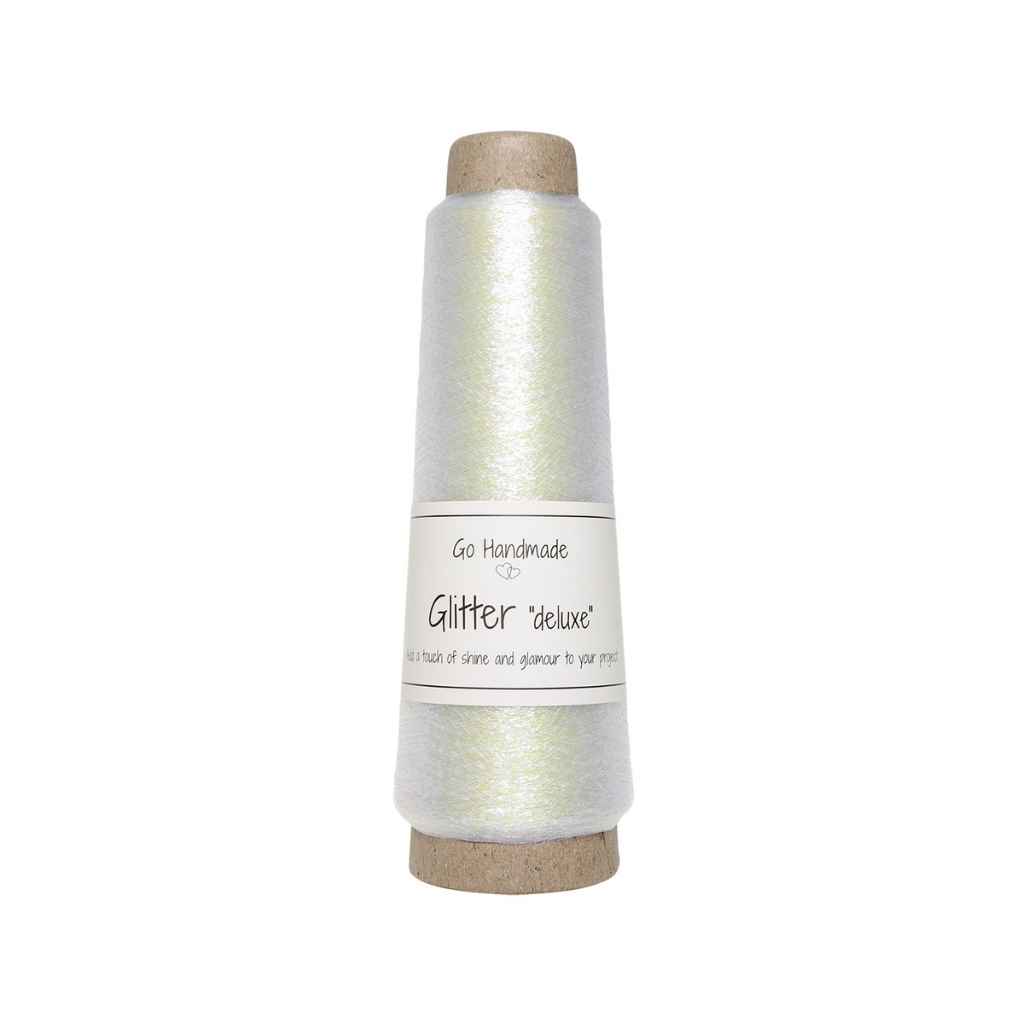Go Handmade Yarn Glitter deluxe, Farbe White – Synthetik bei Lieblingsgarn