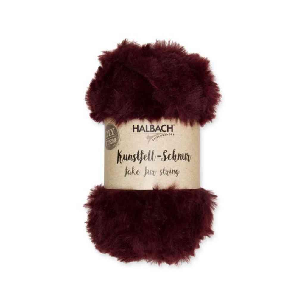 Halbach Kunstfell-Schnur, Farbe 509 wine red – Synthetik bei Lieblingsgarn