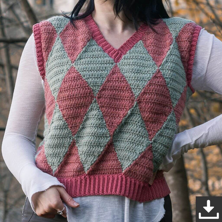 Wisteria Knitting Pattern Weste Sparkling Vest Häkelanleitung - Wisteria Knitting (PDF) bei bei bei bei bei bei Lieblingsgarn