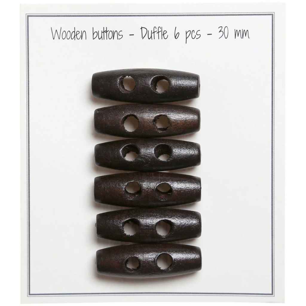 Go Handmade Duffle Knöpfe, Farbe Dark Brown – Holz bei Lieblingsgarn