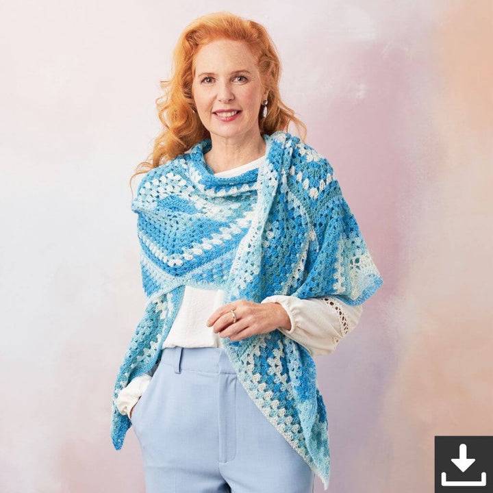 Woolly Hugs Pattern Damen Stola Geolina Häkelanleitung - Woolly Hugs (PDF) bei bei bei bei Lieblingsgarn