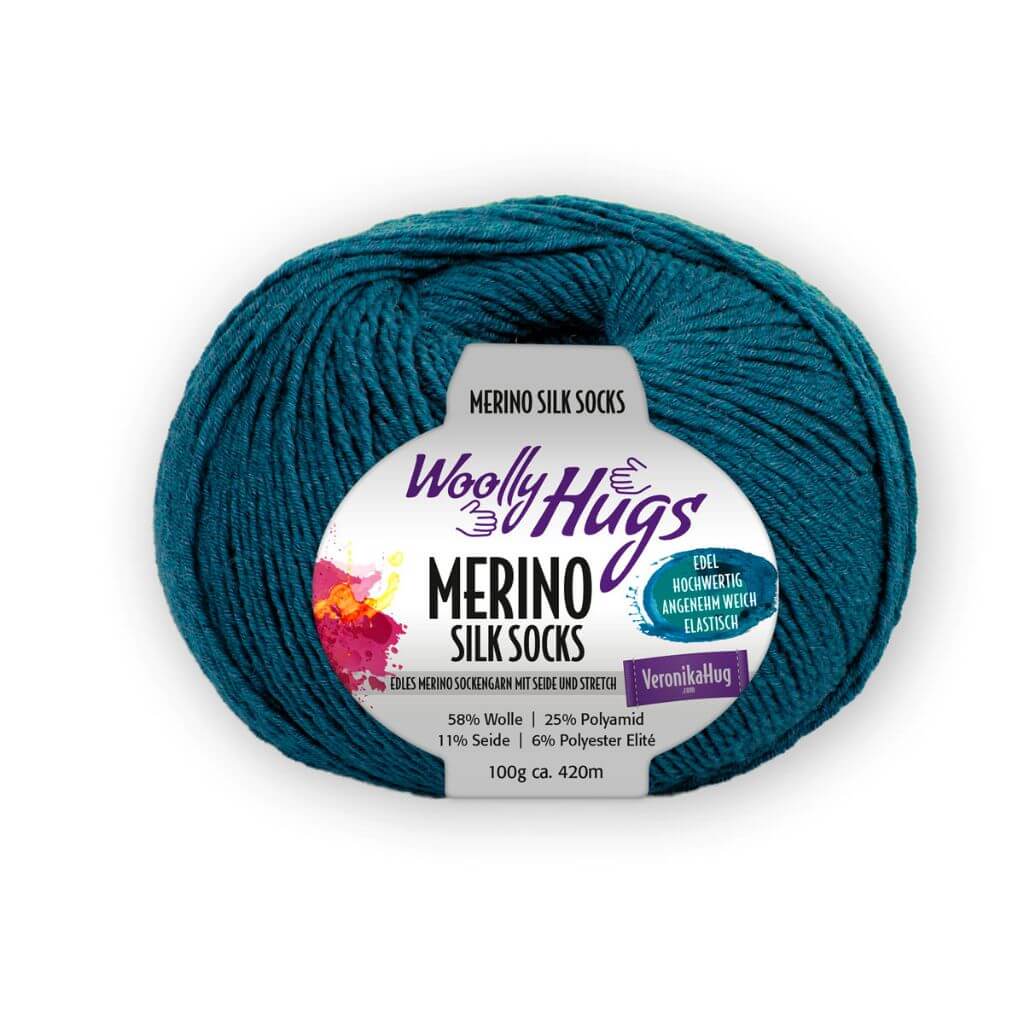 Woolly Hugs Merino Silk Socks, Farbe 266 – Schurwolle, Seide und Synthetik bei Lieblingsgarn