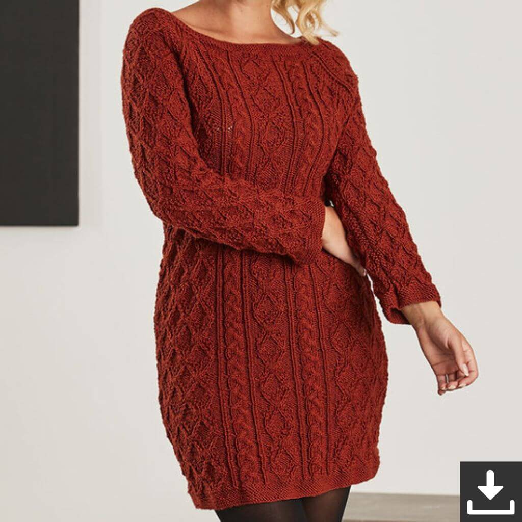 Woolly Hugs Strickkleid Eriesee Strickanleitung - Woolly Hugs (PDF) bei bei bei bei Lieblingsgarn