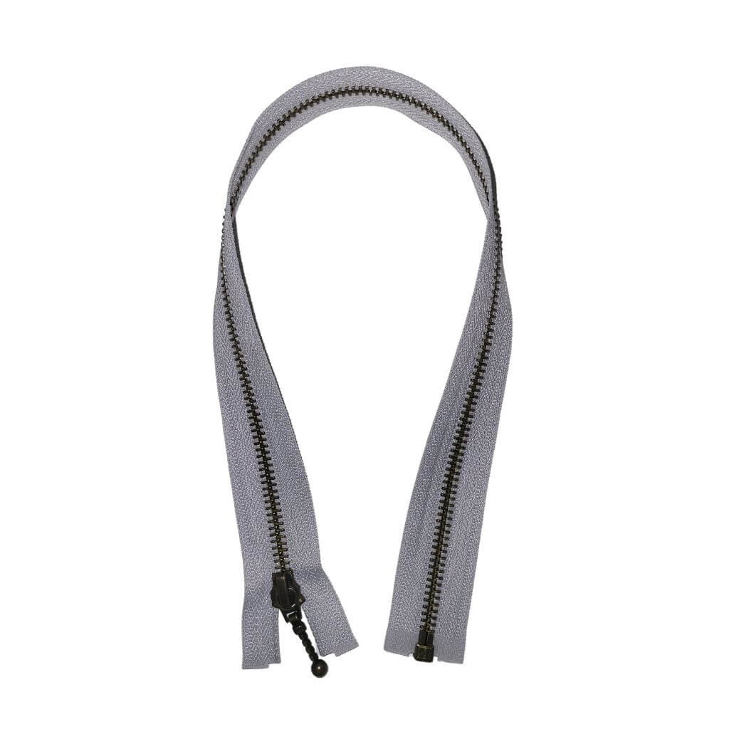 YKK Reißverschluss teilbar 46 cm, Farbe 154 Silbergrau – Metall und Polyester bei Lieblingsgarn
