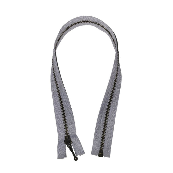 YKK Reißverschluss teilbar 46 cm, Farbe 154 Silbergrau – Metall und Polyester bei Lieblingsgarn
