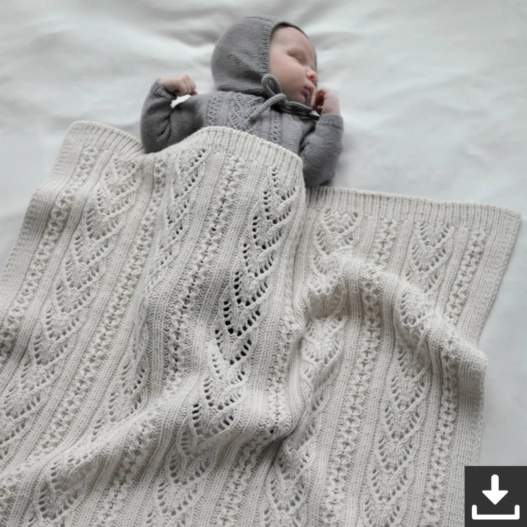Yndestrikk Pattern Lochmuster Babydecke Strickanleitung - Yndestrikk (PDF) bei bei bei bei Lieblingsgarn