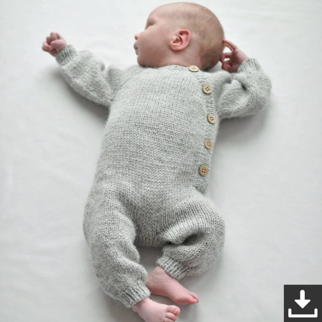 Yndestrikk Pattern Langer Babystrampler Strickanleitung - Yndestrikk (PDF) bei bei bei bei Lieblingsgarn