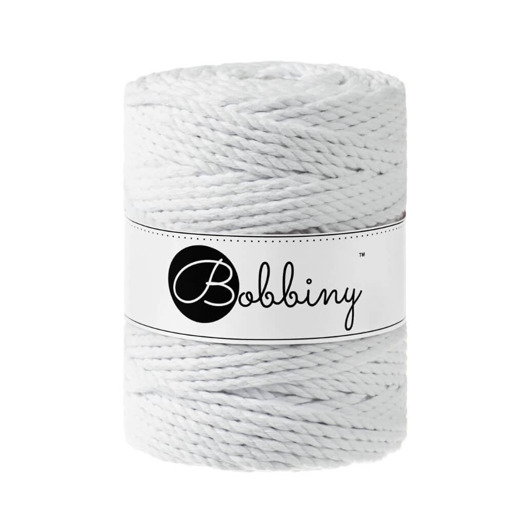 Bobbiny Makramee Garn 5 mm x 100 m gedreht White Lieblingsgarn